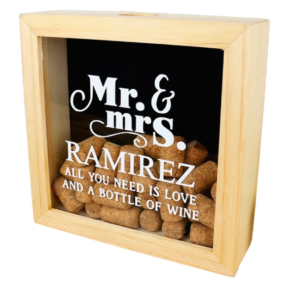 MS Regalos Personalizados | Alcancía de Corchos | Mr & Mrs | My Sign Lima Peru