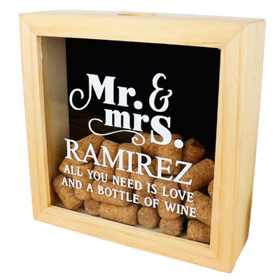 MS Regalos Personalizados | Alcancía de Corchos | Mr & Mrs | My Sign Lima Peru