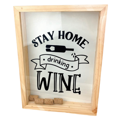 MS Regalos Personalizados | Alcancía de Corchos | Stay home drinking wine | My Sign Lima Peru