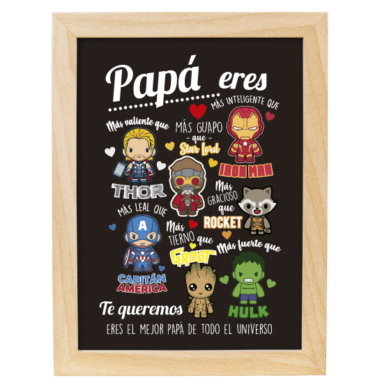 MS Regalos Personalizados | Cuadro personalizado | Papá Marvel | My Sign Lima Peru