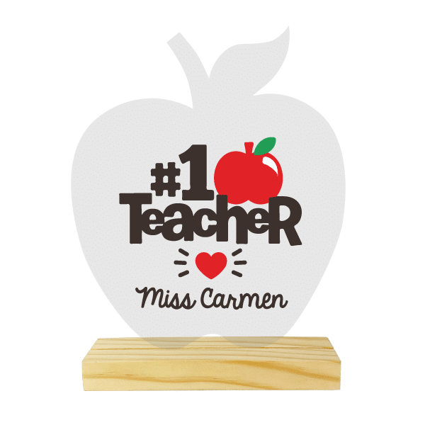 MS Regalos Personalizados | Cuadro Acrílico Manzana| 1 teacher | My Sign Lima Peru