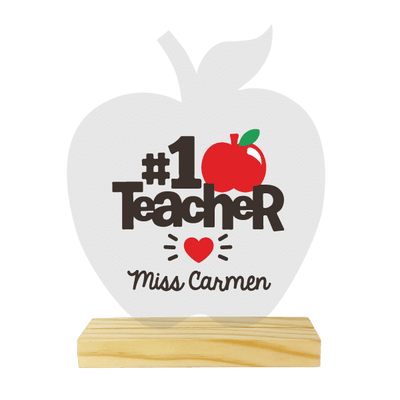 MS Regalos Personalizados | Cuadro Acrílico Manzana| 1 teacher | My Sign Lima Peru