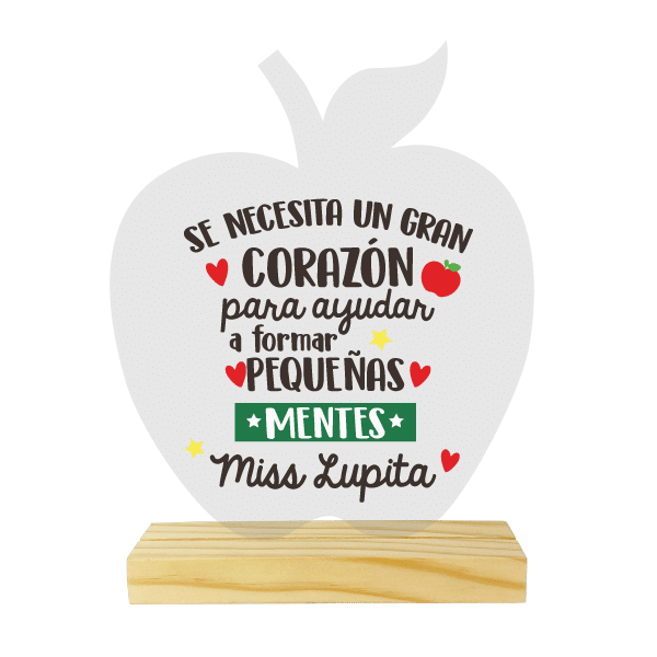 MS Regalos Personalizados | Cuadro Acrílico Manzana| Gran corazón | My Sign Lima Peru