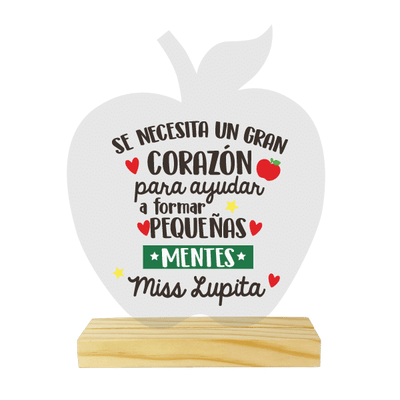 MS Regalos Personalizados | Cuadro Acrílico Manzana| Gran corazón | My Sign Lima Peru