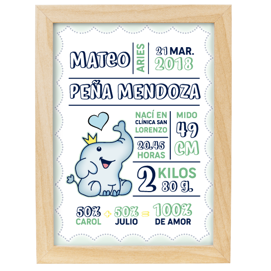 MS Regalos Personalizados | Cuadro personalizado | Nacimiento 03 | My Sign Lima Peru