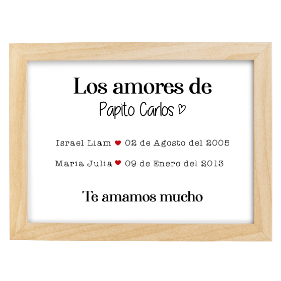 MS Regalos Personalizados | Cuadro personalizado | Los amores de papá | My Sign Lima Peru