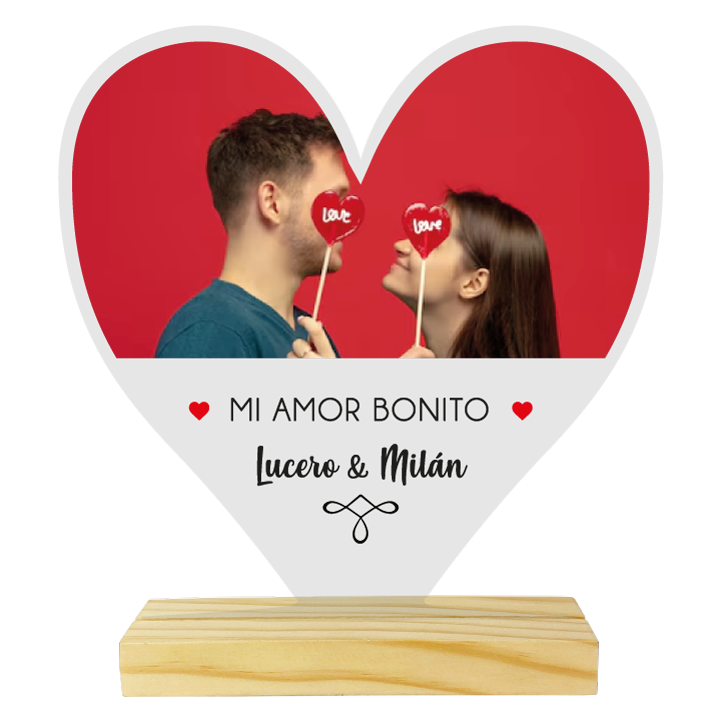 MS Regalos Personalizados | Cuadro Corazón Acrílico | Mi amor bonito | My Sign Lima Peru