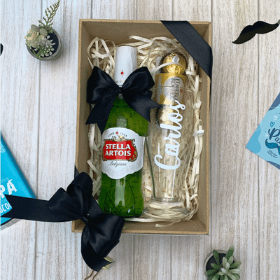 MS Regalos Personalizados | Box Cerveza con vaso pinta & chocolates | My Sign Lima Peru