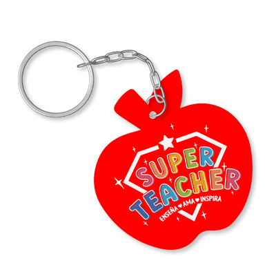 MS Regalos Personalizados | Llavero manzana | Super Teacher | My Sign Lima Peru