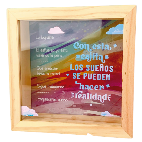 MS Regalos Personalizados | Alcancía personalizada | Con esta cajita los sueños | My Sign Lima Peru