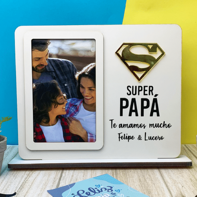MS Regalos Personalizados | Portaretratos MDF | Super papá | My Sign Lima Peru