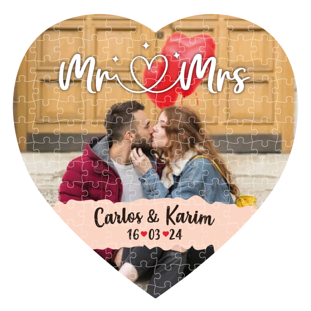 MS Regalos Personalizados | Rompecabezas Corazón | Mr & Mrs | My Sign Lima Peru