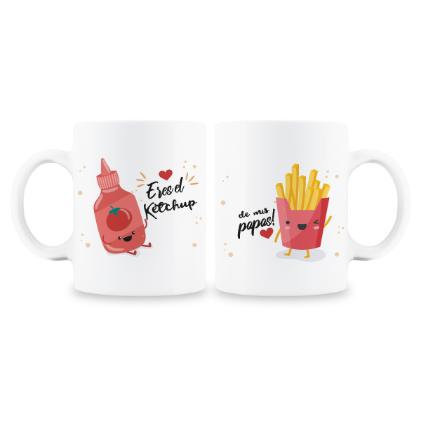 MS Regalos Personalizados | Tazas pareja personalizadas | Ketchup y papitas | My Sign Lima Peru