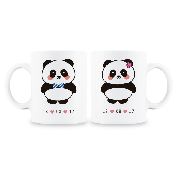 MS Regalos Personalizados | Tazas pareja personalizadas | Panda | My Sign Lima Peru