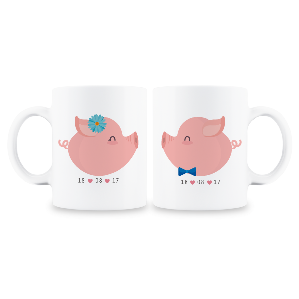 MS Regalos Personalizados | Tazas pareja personalizadas | Chanchitos 03 | My Sign Lima Peru