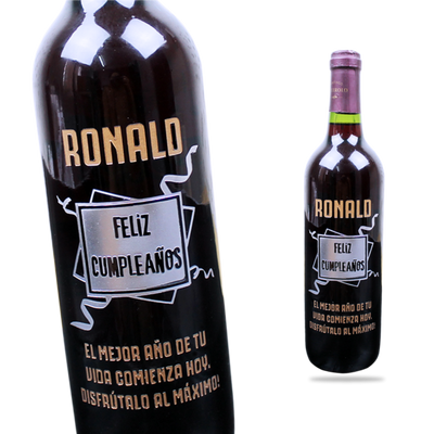 MS Regalos Personalizados | Vino Personalizado | Feliz cumpleaños 02 | My Sign Lima Peru