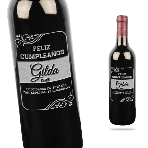 MS Regalos Personalizados | Vino Personalizado | Feliz cumpleaños 03 | My Sign Lima Peru
