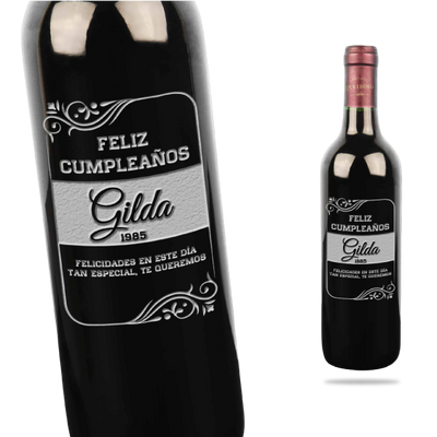 MS Regalos Personalizados | Vino Personalizado | Feliz cumpleaños 03 | My Sign Lima Peru