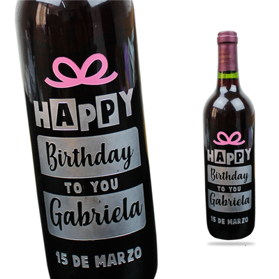 MS Regalos Personalizados | Vino Personalizado | Happy Birthday | My Sign Lima Peru