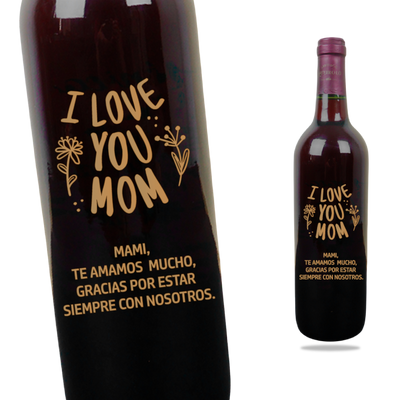 MS Regalos Personalizados | Vino Personalizado | I love You Mom | My Sign Lima Peru