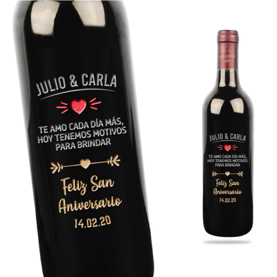 MS Regalos Personalizados | Vino Personalizado | Aniversario 03 | My Sign Lima Peru