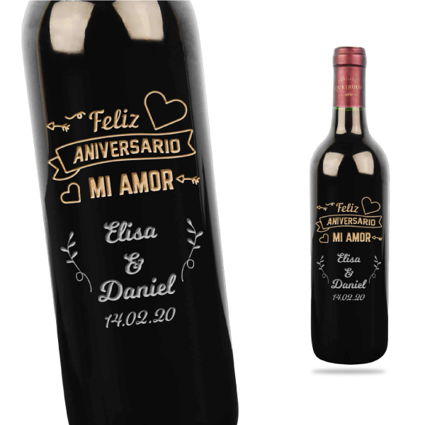 MS Regalos Personalizados | Vino Personalizado | Aniversario 02 | My Sign Lima Peru