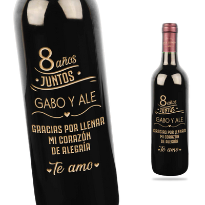 MS Regalos Personalizados | Vino Personalizado | Aniversario 01 | My Sign Lima Peru