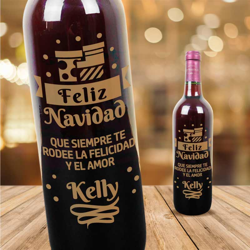 MS Regalos Personalizados | Vino Personalizado | Navidad 06 | My Sign Lima Peru