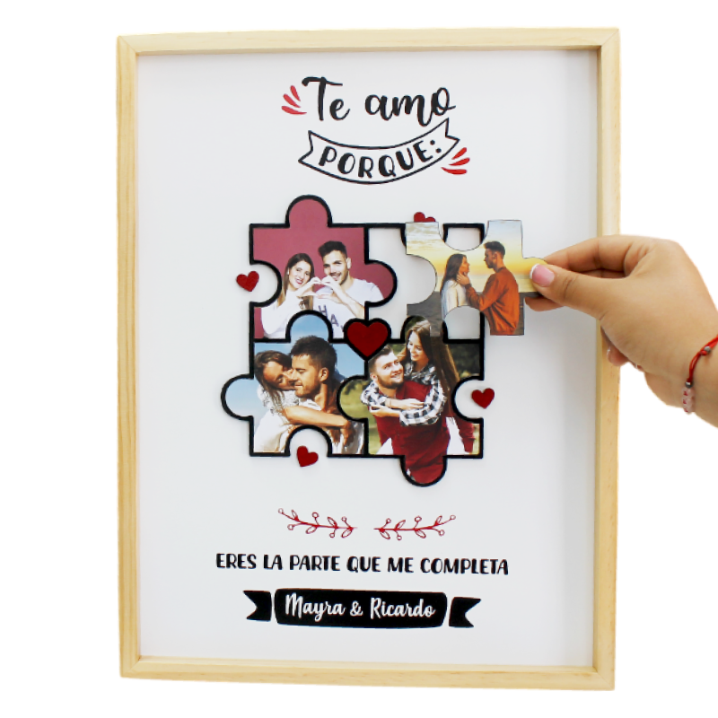 MS Regalos Personalizados | Cuadro en Piezas | Te amo porque | My Sign Lima Peru