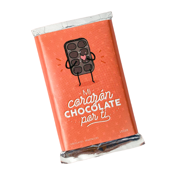 MS Regalos Personalizados | Tableta de chocolate | Mi corazón chocolate por ti | My Sign Lima Peru
