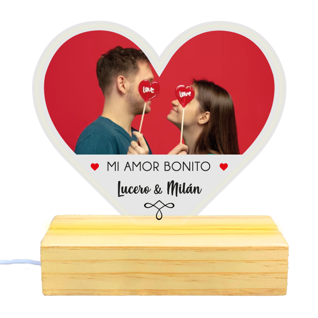 MS Regalos Personalizados | Cuadro Corazón de Luz – Mi amor bonito | My Sign Lima Peru