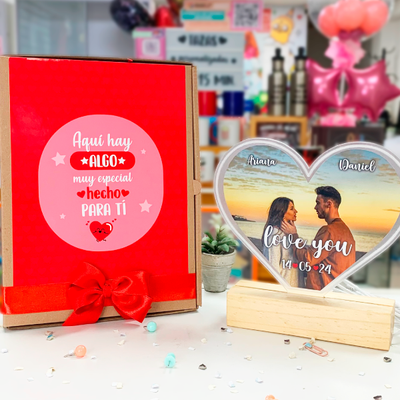 Cuadro acrilico personalizado corazón led luz - MS Regalos Personalizados Lima Peru