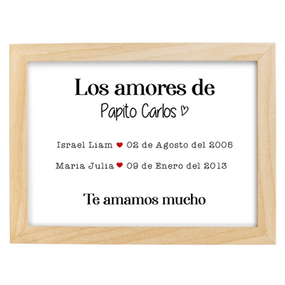 MS Regalos Personalizados | Cuadro personalizado | Los amores de papá | My Sign Lima Peru