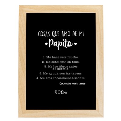 MS Regalos Personalizados | Cuadro personalizado | Cosas que amo de mi papito | My Sign Lima Peru