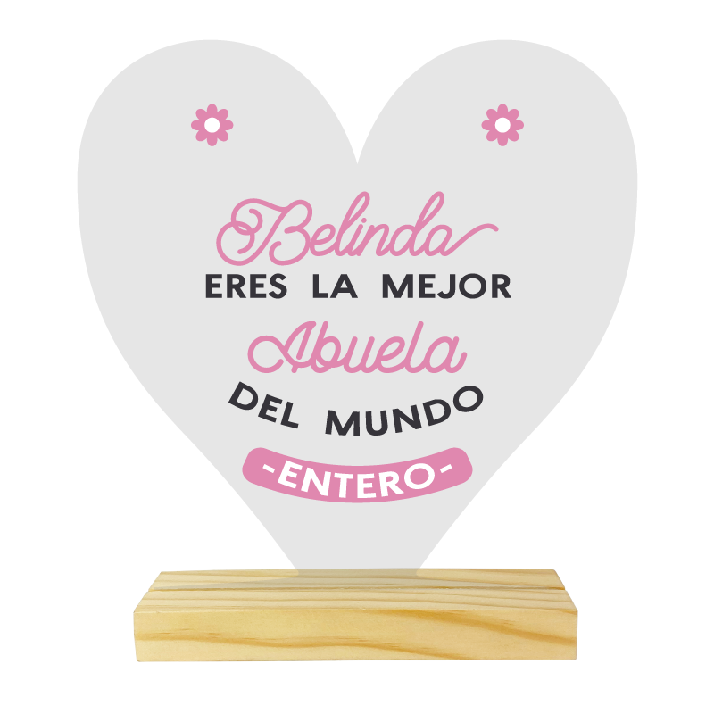 MS Regalos Personalizados | Cuadro Corazón Acrílico | La mejor abuela 02 | My Sign Lima Peru