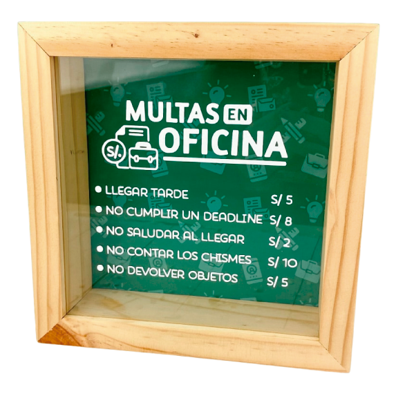 Alcancía personalizada | Multas en oficina | MS Regalos Lima Peru