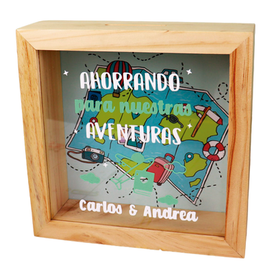 MS Regalos Personalizados | Alcancía personalizada | Ahorrando para nuestras aventuras | My Sign Lima Peru