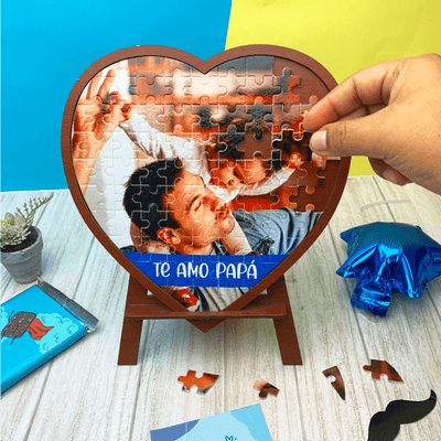 MS Regalos Personalizados | Rompecabezas corazón con marco / Te amo papá | My Sign Lima Peru