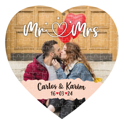 MS Regalos Personalizados | Rompecabezas Corazón | Mr & Mrs | My Sign Lima Peru