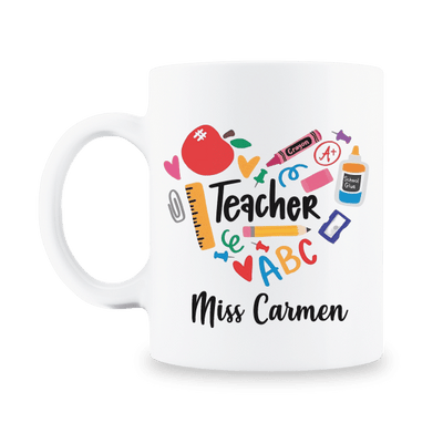 MS Regalos Personalizados | Taza personalizada | Teacher corazón | My Sign Lima Peru