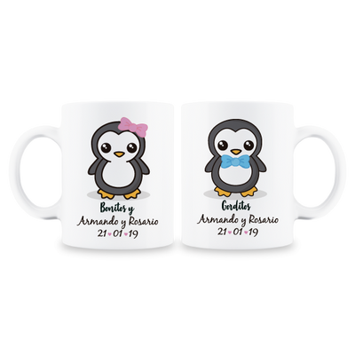 MS Regalos Personalizados | Tazas pareja personalizadas | Pingüino | My Sign Lima Peru