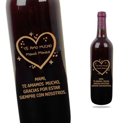 MS Regalos Personalizados | Vino Personalizado | Te amo mamá | My Sign Lima Peru