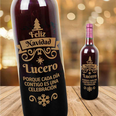 MS Regalos Personalizados | Vino Personalizado | Navidad 01 | My Sign Lima Peru