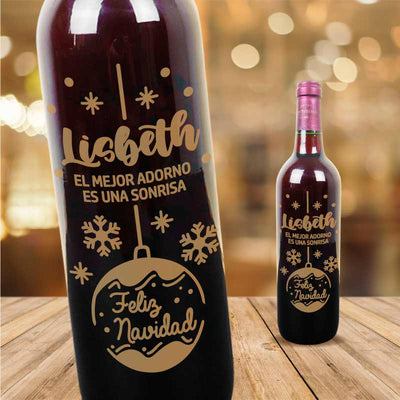 MS Regalos Personalizados | Vino Personalizado | Navidad 03 | My Sign Lima Peru