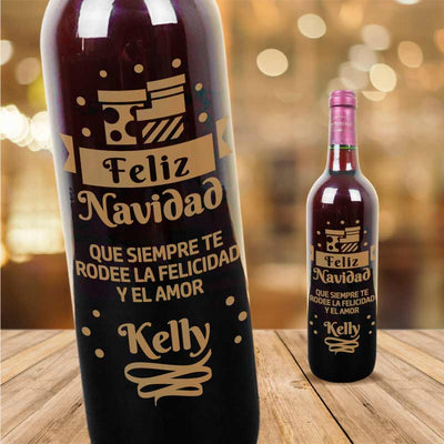 MS Regalos Personalizados | Vino Personalizado | Navidad 06 | My Sign Lima Peru