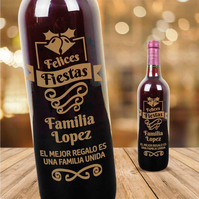 MS Regalos Personalizados | Vino Personalizado | Navidad 07 | My Sign Lima Peru
