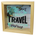 MS Regalos Personalizados | Alcancía personalizada | Work Save Travel Repeat | My Sign Lima Peru