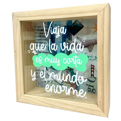 MS Regalos Personalizados | Alcancía Personalizada l Viaja que la vida es muy corta | My Sign Lima Peru