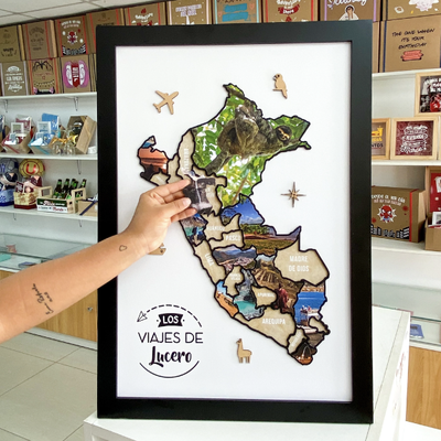 MS Regalos Personalizados | Cuadro en Piezas | Mapa Perú | My Sign Lima Peru